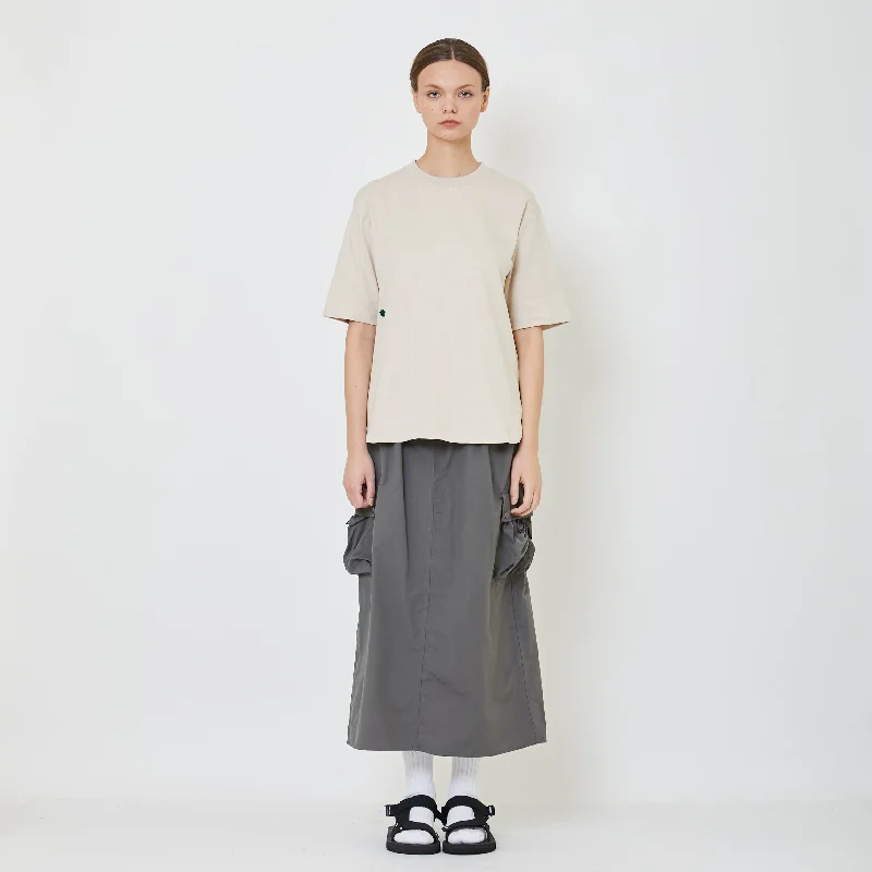 Women Nylon Maxi Skirt - Grey - SW2401021D velvet skirt glossy