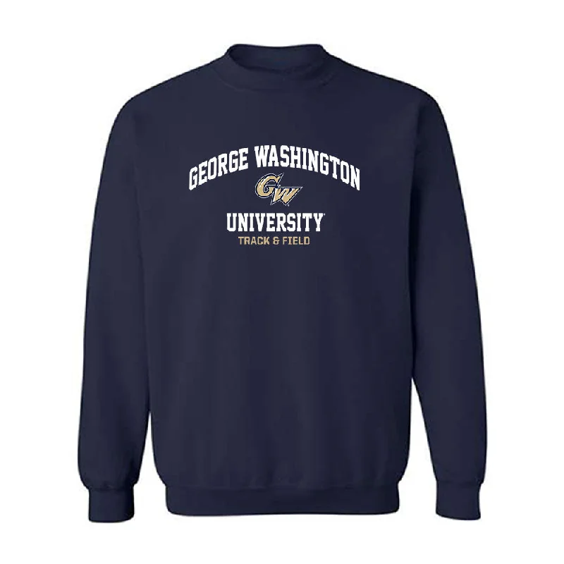GWU - NCAA Women's Track & Field : Alana Moore - Classic Fashion Shersey Crewneck Sweatshirt Hoodie with Hem Fringe Bohemian Relaxed