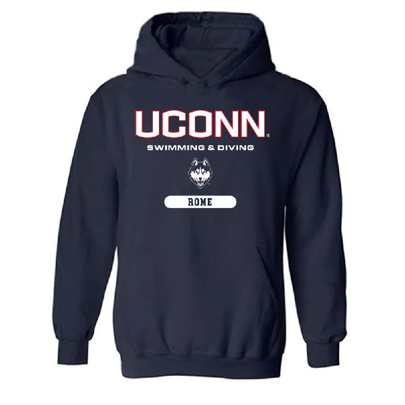 UConn - NCAA Women's Swimming & Diving : Norah Rome - Classic Shersey Hooded Sweatshirt Hoodie with Hem Drawcord Adjustable Customizable UConn - NCAA Women's Swimming & Diving : Norah Rome - Classic Shersey Hooded Sweatshirt Hoodie with Hem Drawcord Adjustable Customizable