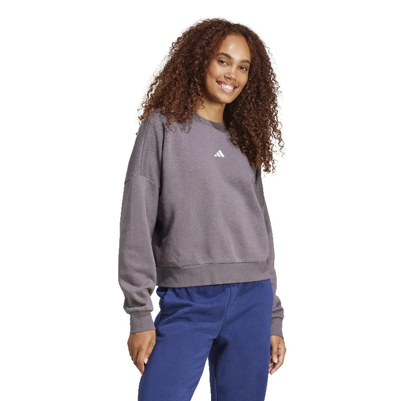 adidas Essentials Small Logo Feelcozy Womens Sweatshirt Hoodie with Embroidery Detailed Premium
