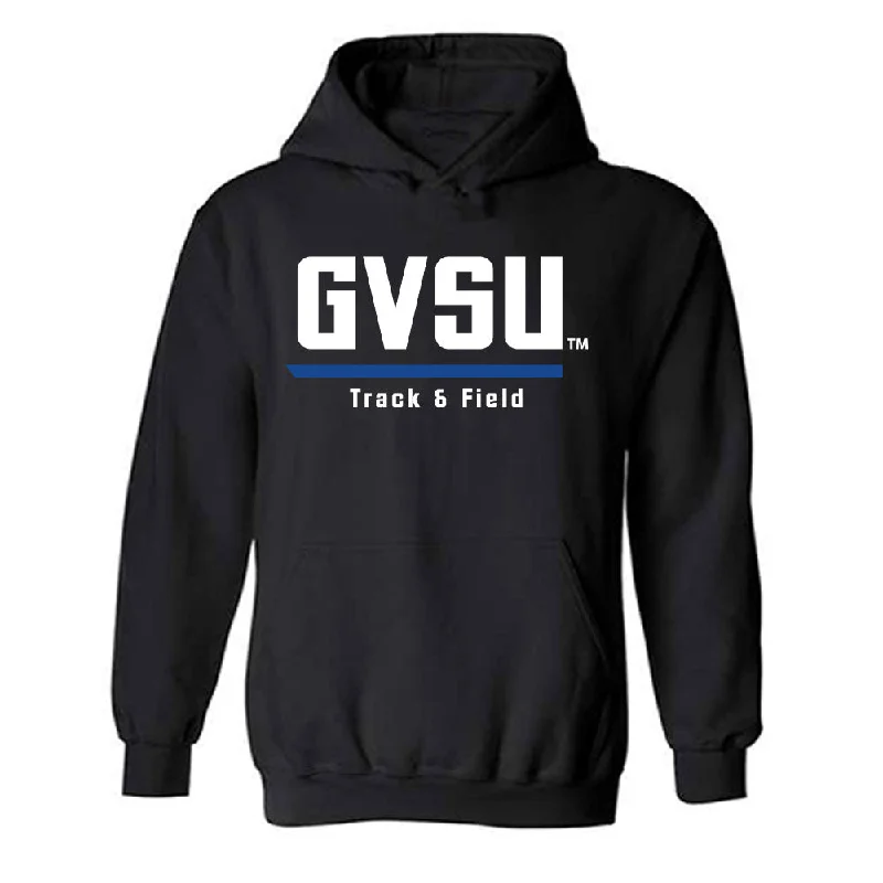 Grand Valley - NCAA Women's Track & Field : Alaina Diaz - Hooded Sweatshirt Hoodie with Pattern Geometric Abstract