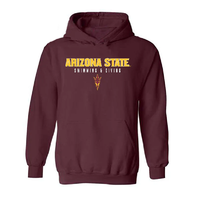 Arizona State - NCAA Women's Swimming & Diving : Charli Brown - Classic Shersey Hooded Sweatshirt Hoodie with Hem Applique Textured Unique