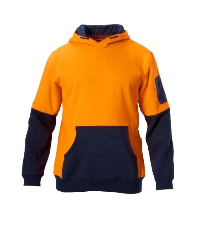 Hi Vis Brushed Fleece Hoodie Hoodie with Tie-Dye Psychedelic Retro