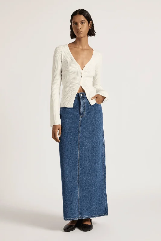 NUDE LUCY ORGANIC DENIM MAXI SKIRT - BLUE denim skirt durable