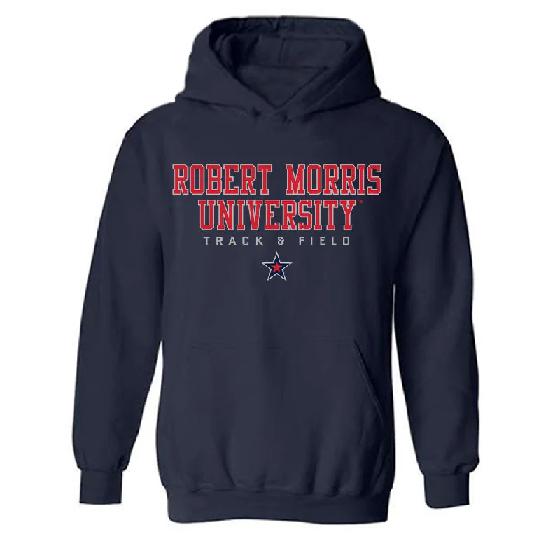 Robert Morris - NCAA Women's Track & Field : Dea Monz - Classic Shersey Hooded Sweatshirt Hoodie with Bell Sleeves Flared Feminine
