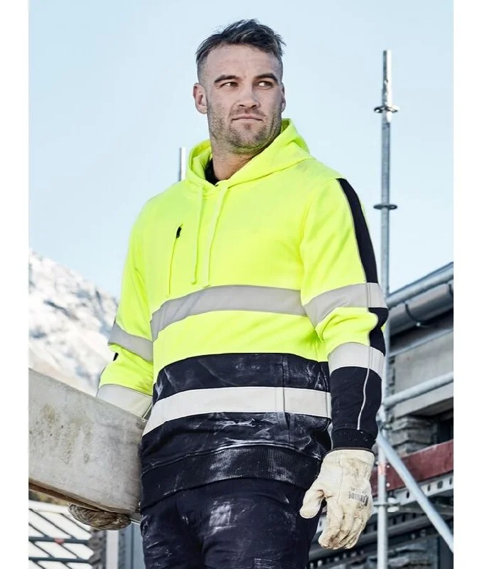 Hi Vis Unisex Stretch Taped Hoodie Hoodie with Turtle Neck Cozy Winter