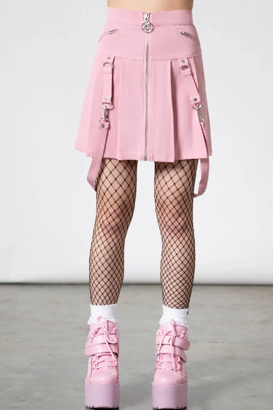 Blaire B*tch Mini Skirt [PASTEL PINK] ruffled skirt detail