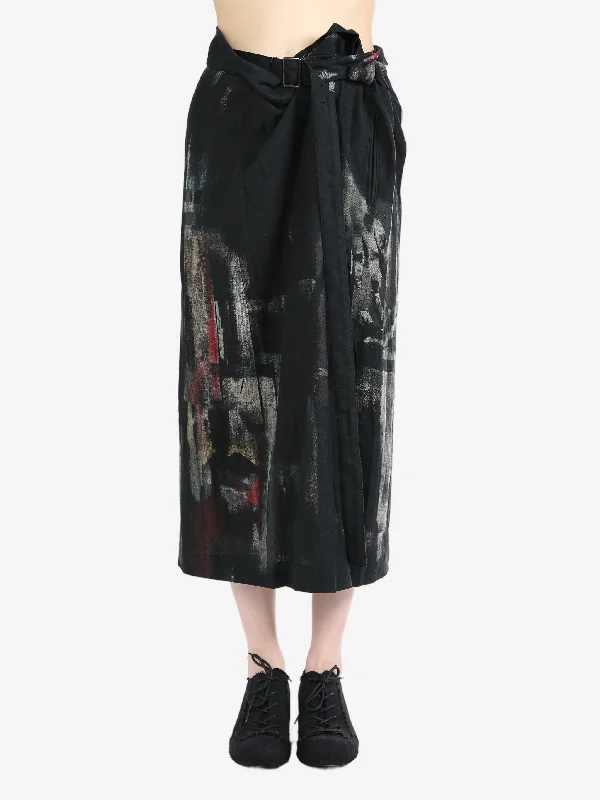 Y'S - Women U-Left S Cloth Denim Skirts silk skirt sleek