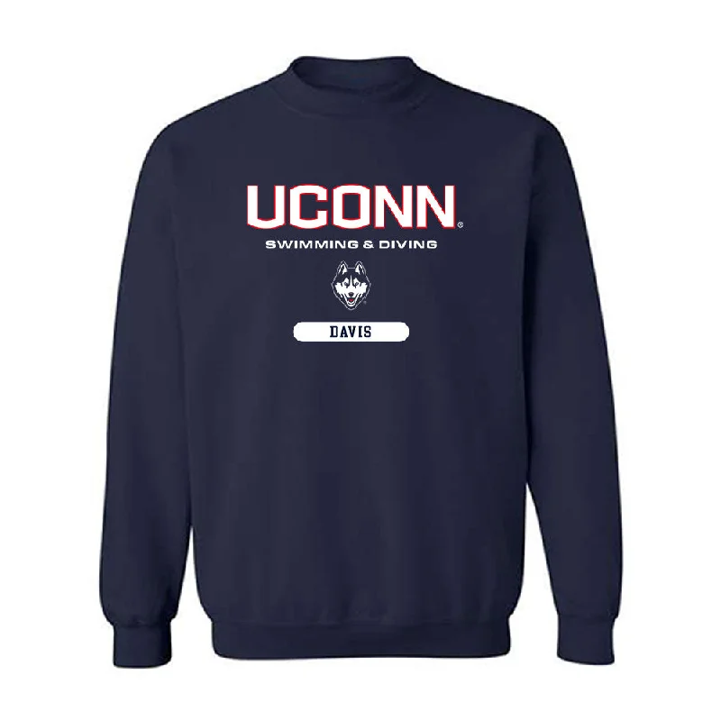 UConn - NCAA Women's Swimming & Diving : Bridget Davis - Classic Shersey Crewneck Sweatshirt Hoodie with Elastic Cuffs Stretchable Comfortable