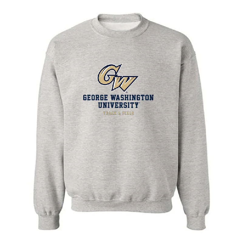 GWU - NCAA Women's Track & Field : Alana Moore - Classic Fashion Shersey Crewneck Sweatshirt Hoodie with Typography Text Message