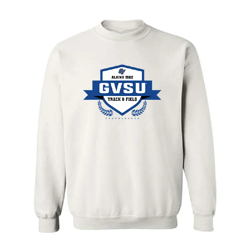 Grand Valley - NCAA Women's Track & Field (Indoor) : Alaina Diaz - Crewneck Sweatshirt Fashion Shersey Hoodie with Lace Feminine Delicate Grand Valley - NCAA Women's Track & Field (Indoor) : Alaina Diaz - Crewneck Sweatshirt Fashion Shersey Hoodie with Lace Feminine Delicate