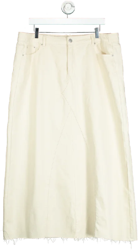 Simply Be Beige Denim Skirt UK 18 denim skirt stylish