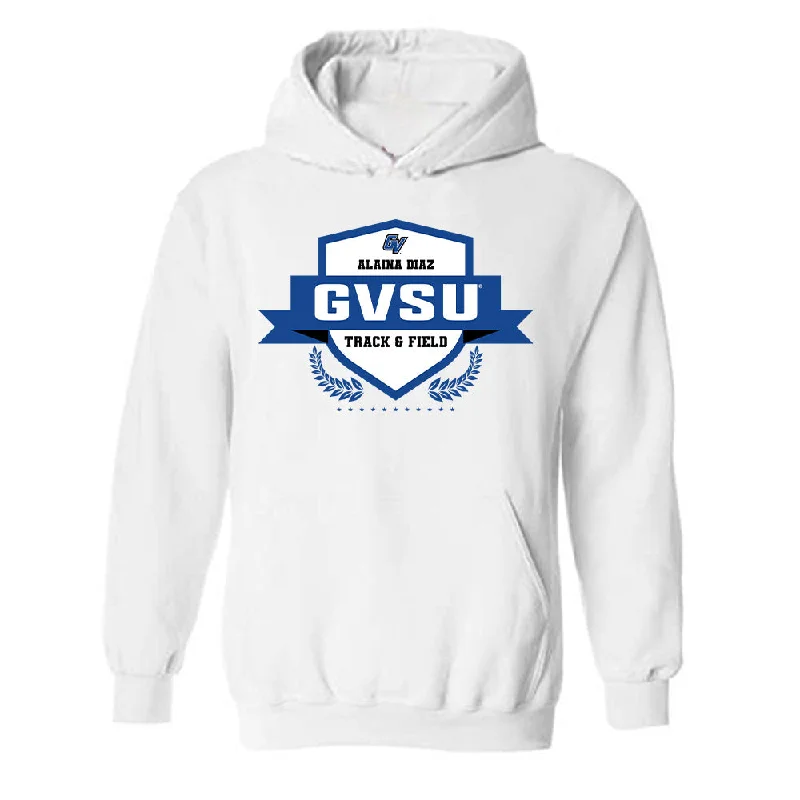 Grand Valley - NCAA Women's Track & Field (Indoor) : Alaina Diaz - Hooded Sweatshirt Fashion Shersey Hoodie with Sequins Glamorous Eye-catching Grand Valley - NCAA Women's Track & Field (Indoor) : Alaina Diaz - Hooded Sweatshirt Fashion Shersey Hoodie with Sequins Glamorous Eye-catching
