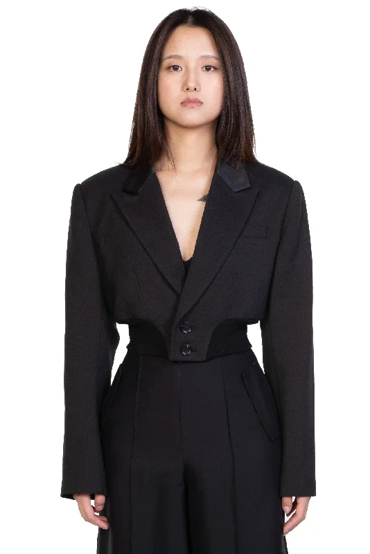 Cinched Cropped Blazer Winter Women's Blazer