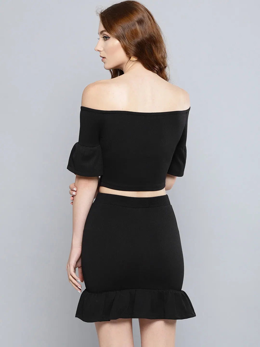 Black Frilled Co-Ordinate Dress