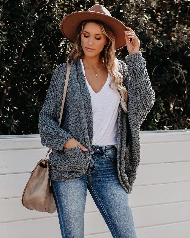 Twist cardigan sweater Ribbed Striped Patterned