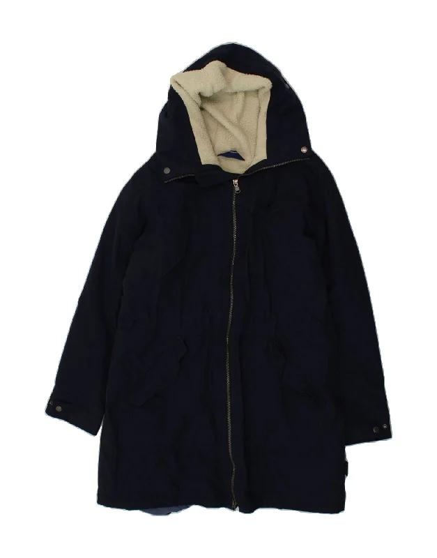 JACK WOLFSKIN Womens Hooded Parka Jacket UK 20 2XL Navy Blue Cotton Belted Stylish Parka Jacket JACK WOLFSKIN Womens Hooded Parka Jacket UK 20 2XL Navy Blue Cotton Belted Stylish Parka Jacket