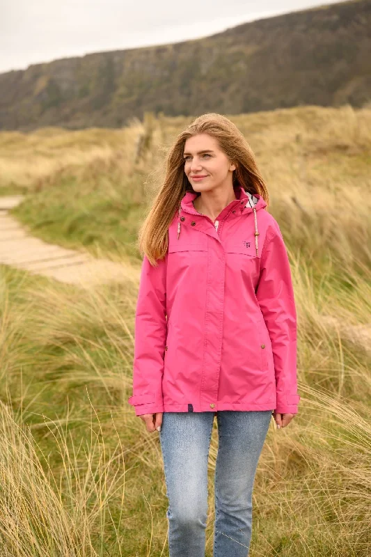 Beachcomber Jacket - Pink Snapped Jacket Toggled Jacket Drawstring Jacket