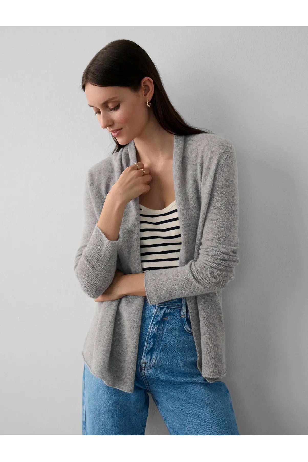 Heather Grey Mini Cashmere Cardigan Rayon Fabric Velvet Fabric Corduroy Fabric