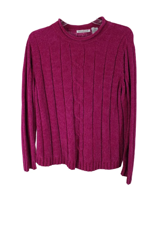 Hasting & Smith Pink Sweater | M Petite Striped Floral Plaid