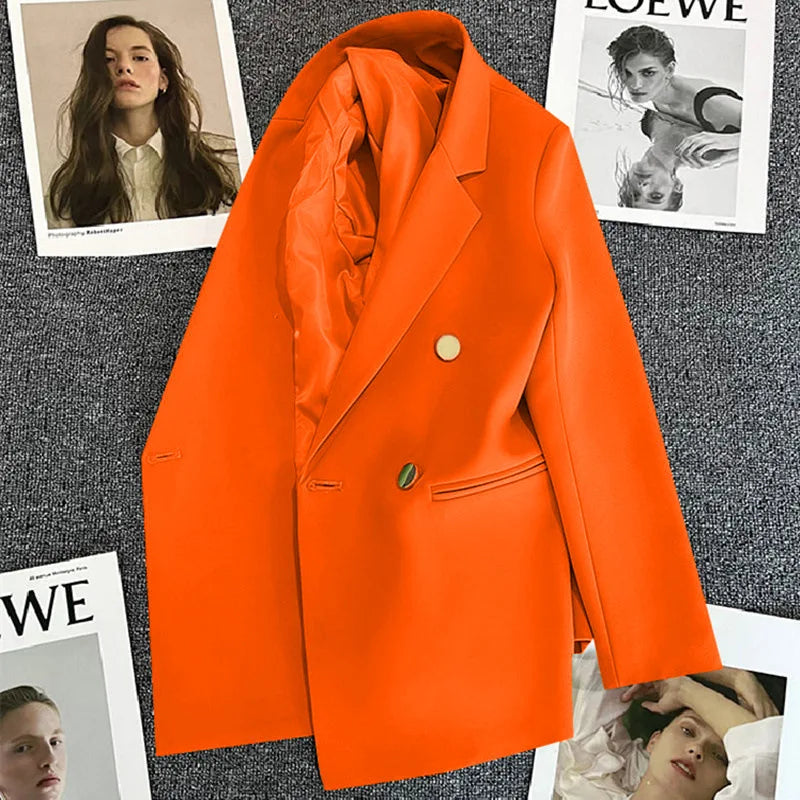 Metal Buckle Designer Temperament Blazer Tops Autumn Korean Fashion Long-sleeved Tailored Coat Solid Blazers for Women Elegant Women's Fashion Blazer Metal Buckle Designer Temperament Blazer Tops Autumn Korean Fashion Long-sleeved Tailored Coat Solid Blazers for Women Elegant Women's Fashion Blazer