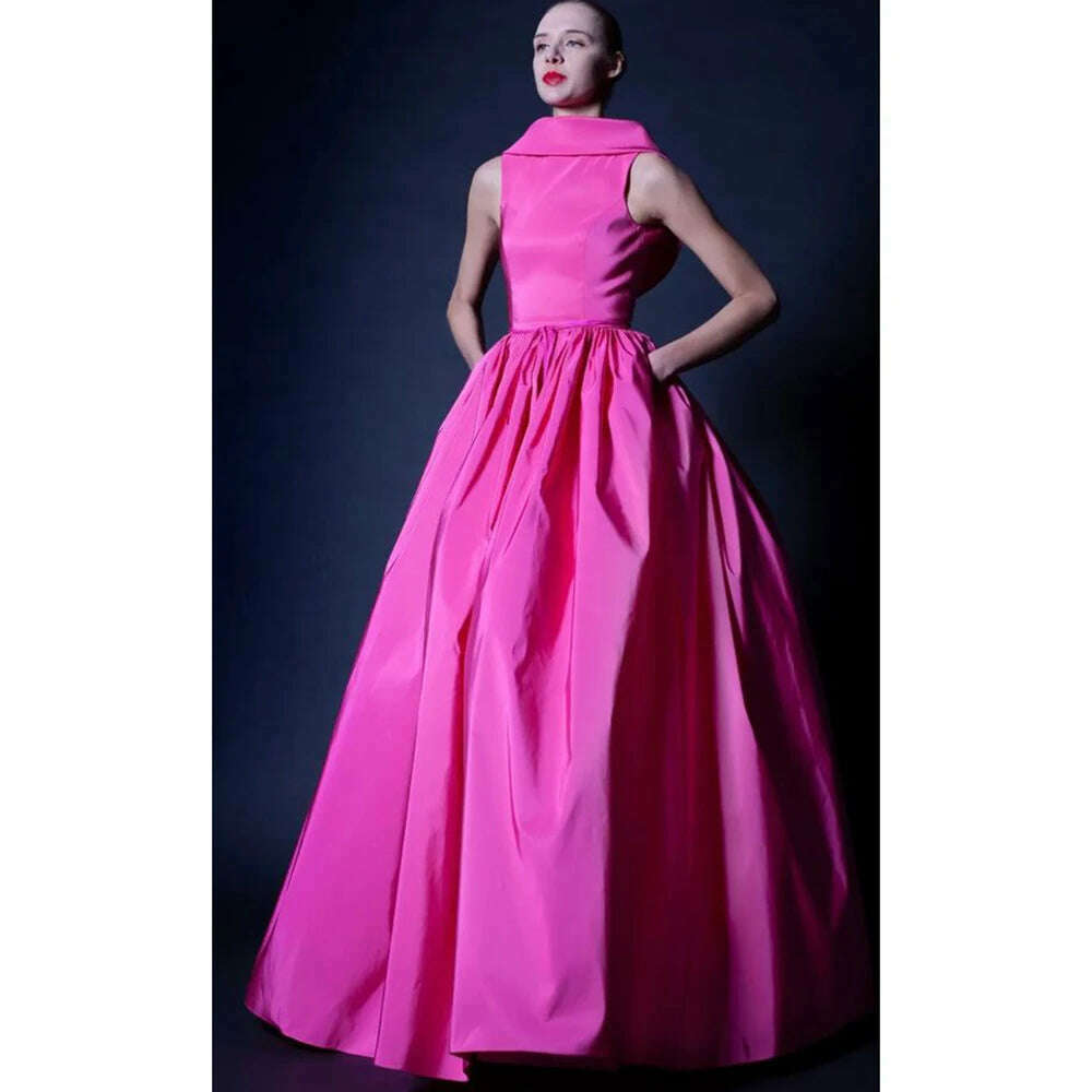 Pink Evening Dress Sleeveless Backless Floor Length Special Occasion A-Line Casual Long Dresses Chic Prom Gown Custom-Made 2024