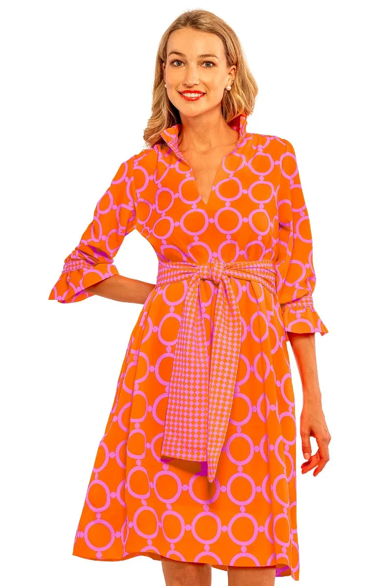 Outta Sight Tunic Dress - Dip & Dot - Pink/Orange