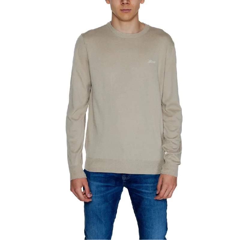 Beige Polyamide Sweater Notch Collar Peter Pan Collar Cowl Neck