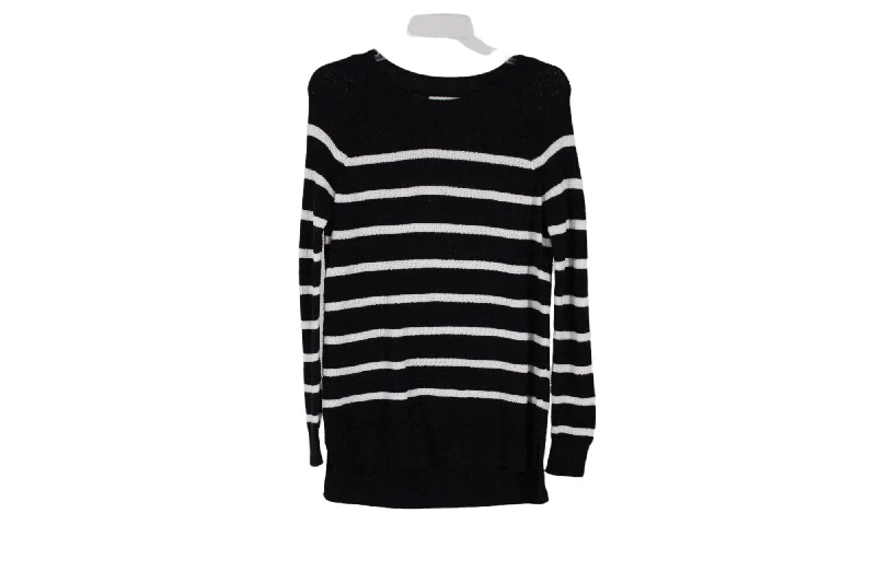 Old Navy Black Striped Sweater | S Collared Crew Neck Turtle Neck