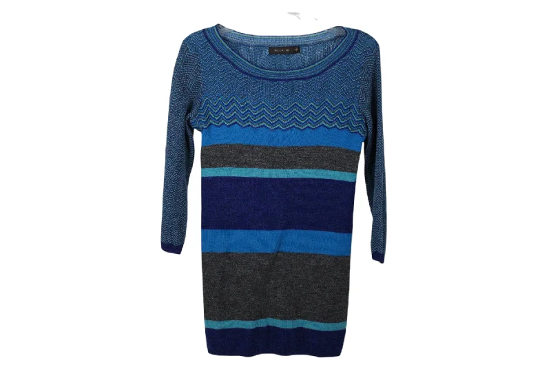 The Limited Merino Wool Blend Blue Sweater | M Sequined Glittery Shiny