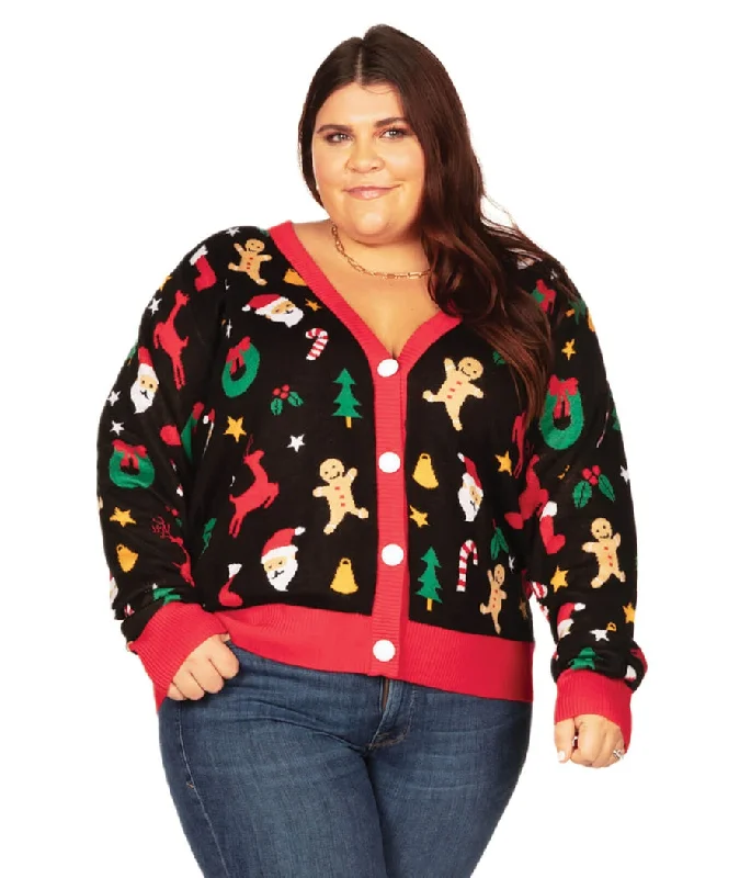 Women's Cookie Cutter Plus Size Cardigan Sweater Machine Wash Dry Clean Hand Wash