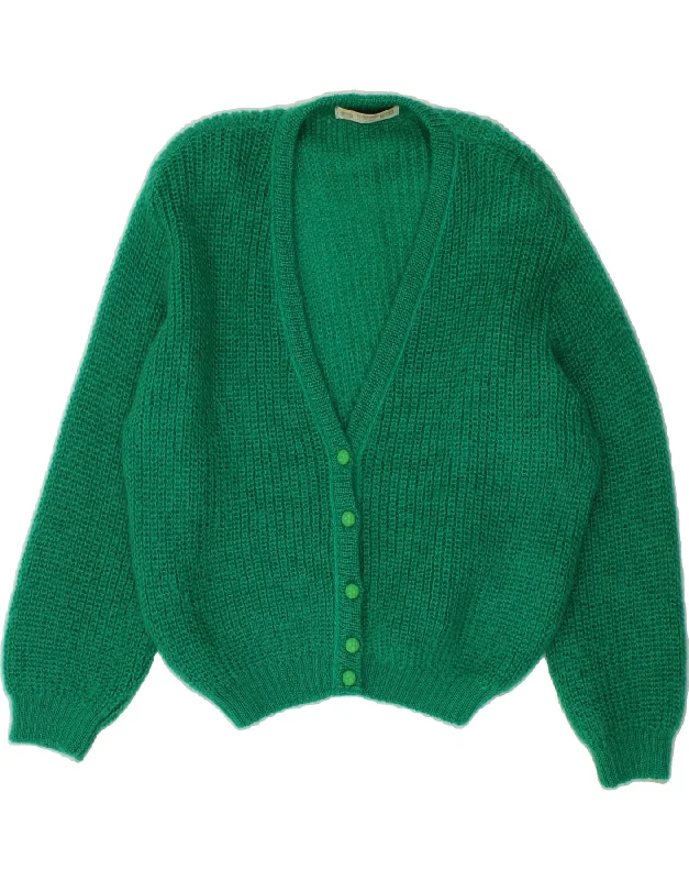 ST. BERNARD Womens Oversized Cardigan Sweater UK 18/20 XL Green Mohair Iron Safe Non-Iron Wrinkle Free