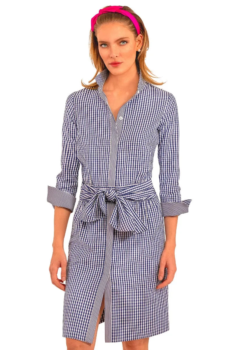 Gingham Style Dress | Navy