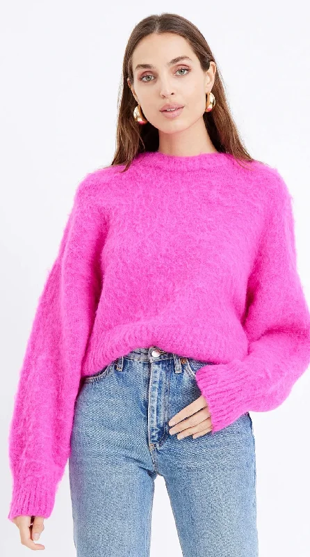 Hot Pink Sweater Satin Fabric Silk Fabric Chiffon Fabric