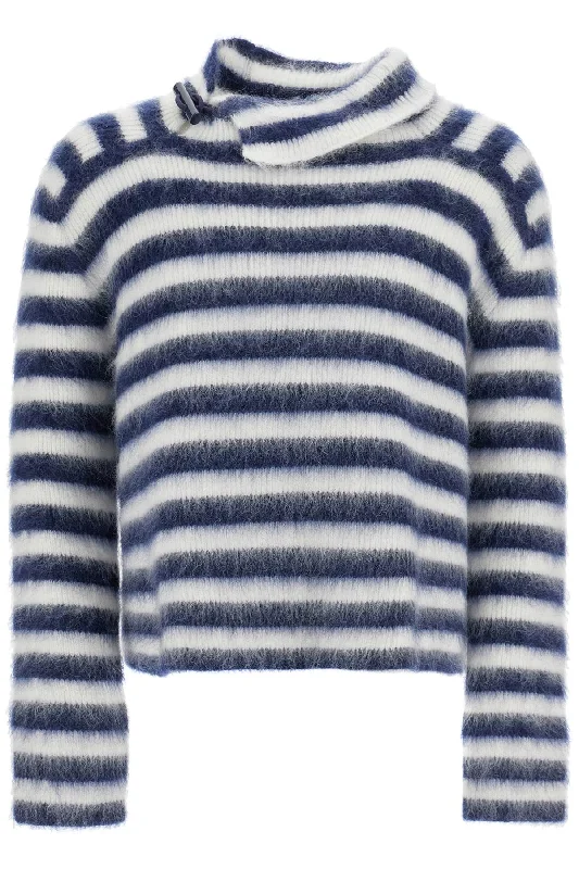 Marina's Mohair Sweater Toggled Drawstring Belted