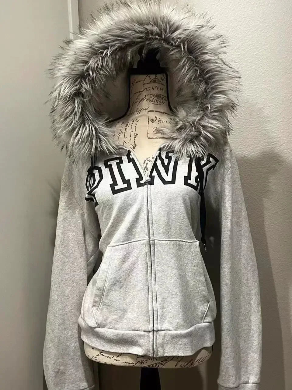Advbridge Y2K New Collection Versatile Fur collar Hoodie Casual Zip Up Comfortable Thickened Cardigan Hooded Coat Tops Solid Women Sweater Cashmere Blend Cotton Blend Poly Blend