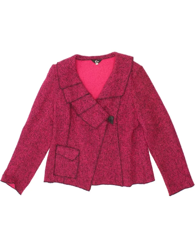 VINTAGE Womens Blazer Jacket UK 16 Large Pink Polyester Women's Luxurious Jacket