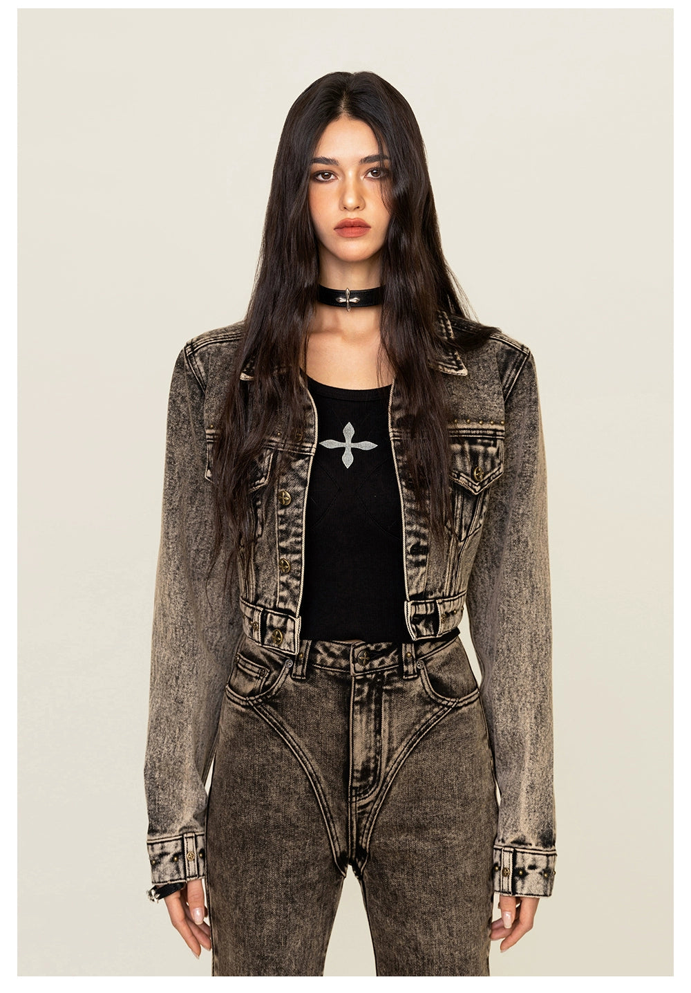 Ancient Myth Mustang short Denim Jacket Tiered Jacket Buttoned Jacket Zippered Jacket Ancient Myth Mustang short Denim Jacket Tiered Jacket Buttoned Jacket Zippered Jacket