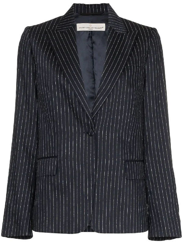 venice glitter pinstripe blazer Women's Unique Blazer