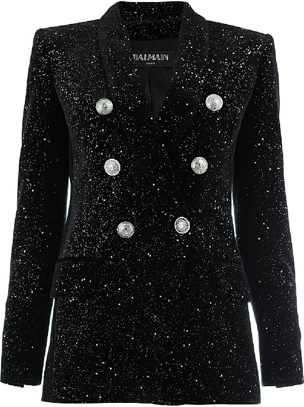 embossed button blazer Women's Business Blazer