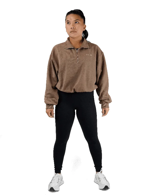 Oversized Quarter-Zip Sweater Fitted Loose Oversized