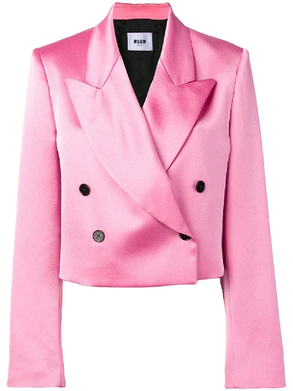 double breasted satin blazer Women's Trench Blazer