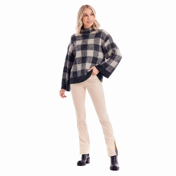 Jenson Black Plaid Sweater by Mudpie Chenille Fabric Brocade Fabric Lace Fabric