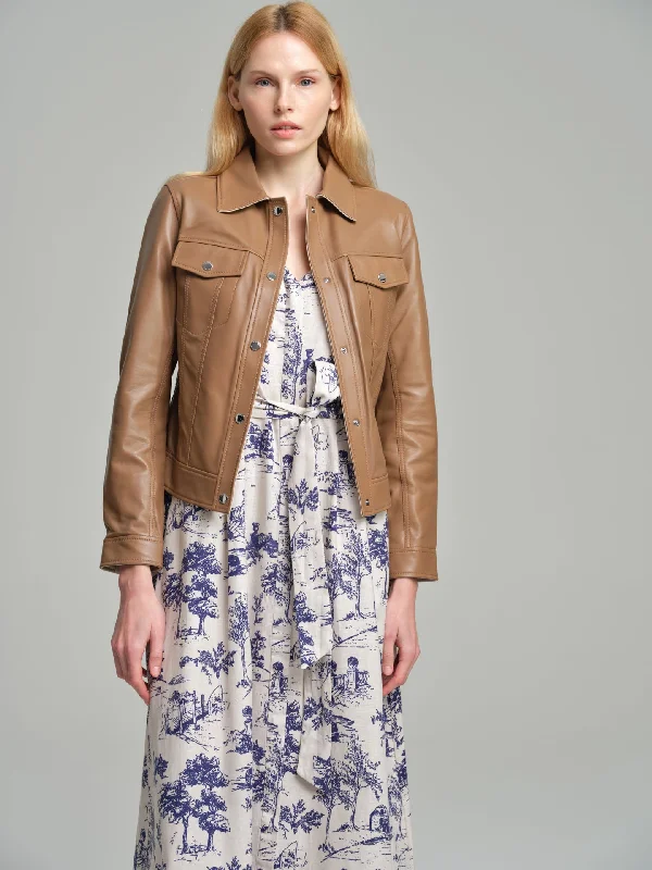 Reversible leather jacket Welt Pockets Slit Pockets Flap Pockets