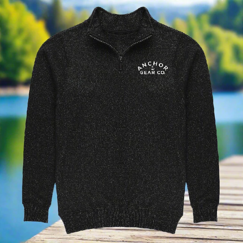 Dockside 1/4 Zip Sweater Boat Neck Shawl Collar Notched Collar