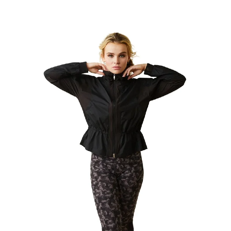 Ariat Ladies Breathe Jacket Black Snapped Jacket Toggled Jacket Drawstring Jacket