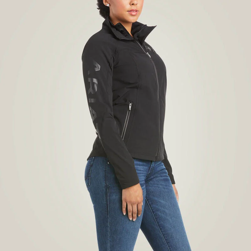Ariat Ladies Agile Softshell Jacket Black Front Pockets Side Pockets Patch Pockets