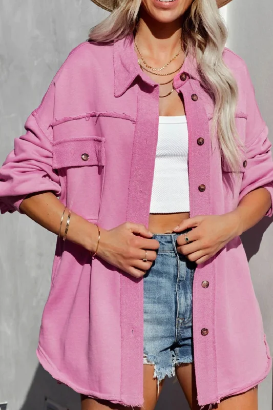 Hazel Blues® | Exposed Seam Collared Neck Button Up Jacket Herringbone Jacket Checkered Jacket Solid Jacket Hazel Blues® | Exposed Seam Collared Neck Button Up Jacket Herringbone Jacket Checkered Jacket Solid Jacket