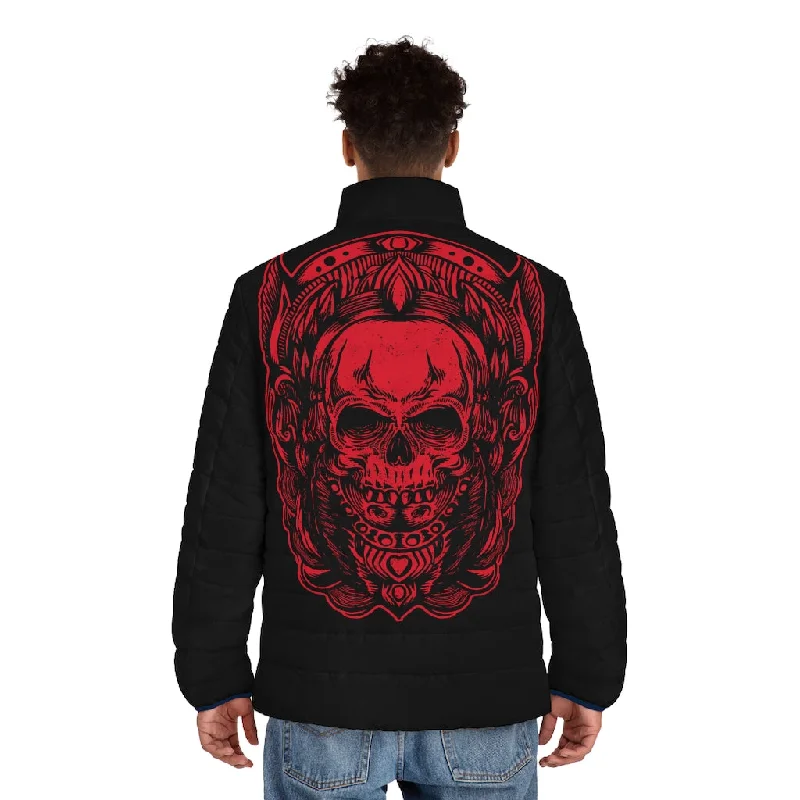 Men's Puffer Jacket (AOP) Tailored Jacket Straight Jacket A-Line Jacket