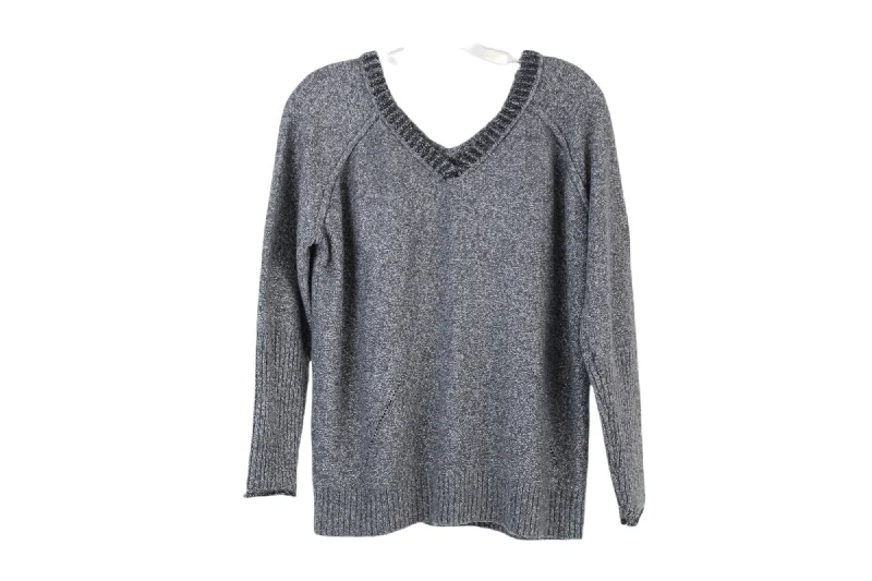 Democracy Soft Thick Knit Gray Sweater | M Polka Dot Checkered Tartan